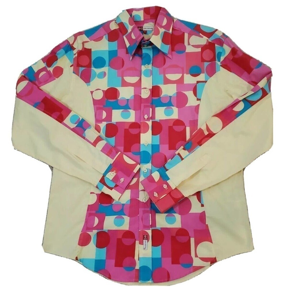 BC Collection ~Men’s Size L~ Yellow/Red Long Sleeve Button-Up Cowboy Shirt.